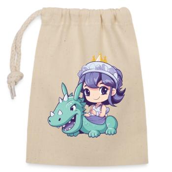 Princesse Dragon Bande Dessinée - Sac cadeau en coton avec cordon (14 x 20 cm) - nature - Devant