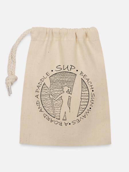 SUP - Verschließbarer Geschenkbeutel aus Baumwolle (14x20cm) - Natur