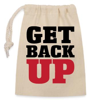 Judo Graphic Get Back Up - Closable cotton gift bag (14x20cm) - nature - Front