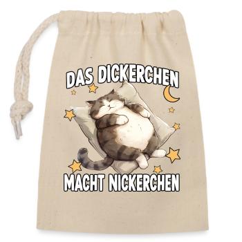 Lustiges Katzennachthemd Faulenzer Katzen - Verschließbarer Geschenkbeutel aus Baumwolle (14x20cm) - Natur - Vorne