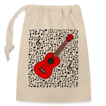 Ukulele Musikanmerkungen Musiklehrer Musiker - Verschließbarer Geschenkbeutel aus Baumwolle (14x20cm) - Natur - Vorne