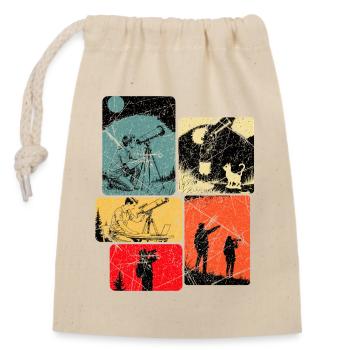 Four Color Stargazing Collage - Closable cotton gift bag (14x20cm) - nature - Front