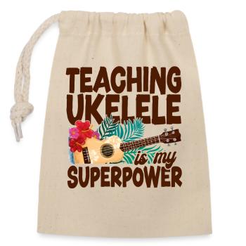 Hawaiian Ukulele Uke Teaching - Verschließbarer Geschenkbeutel aus Baumwolle (14x20cm) - Natur - Vorne