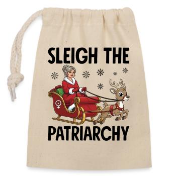 Sleigh Le Patriarcat - Sac cadeau en coton avec cordon (14 x 20 cm) - nature - Devant