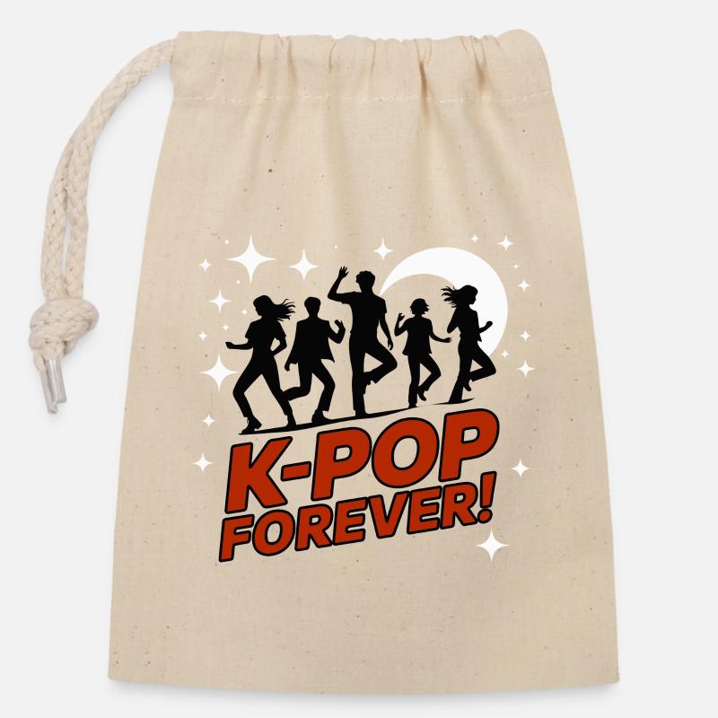 K-Pop Forever Dance Club - Sac cadeau en coton avec cordon (14 x 20 cm) - nature