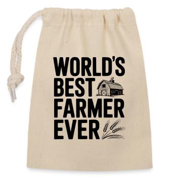 Le meilleur fermier du monde - Sac cadeau en coton avec cordon (14 x 20 cm) - nature - Devant