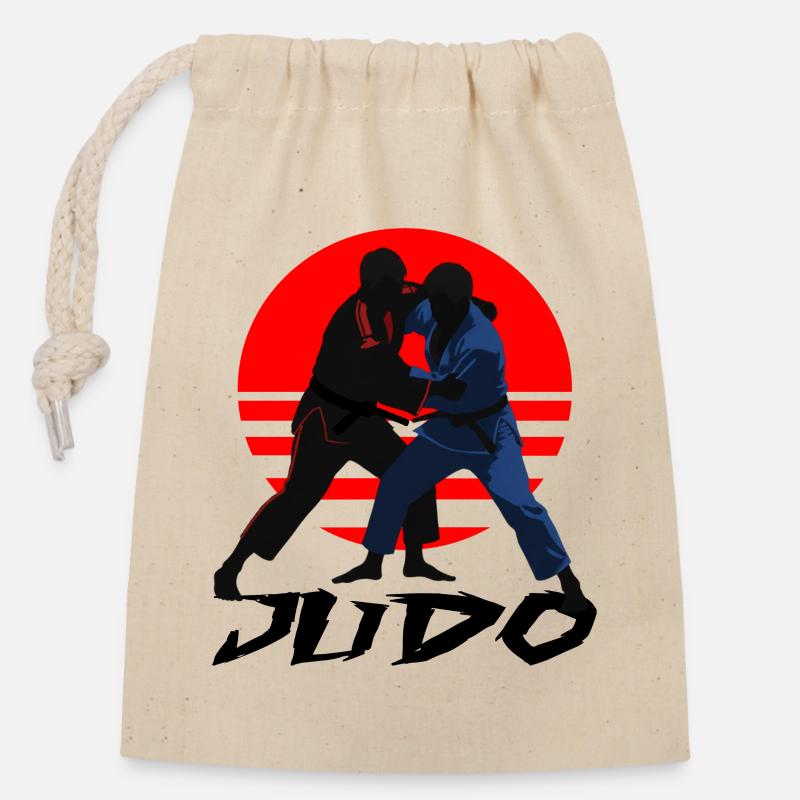 Judo - Closable cotton gift bag (14x20cm) - nature