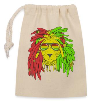 Rasta Lion Dreadlocks Reggae Musik Jamaika Geschenk-ID - Verschließbarer Geschenkbeutel aus Baumwolle (14x20cm) - Natur - Vorne
