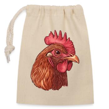 Chicken face in pop art style - Closable cotton gift bag (14x20cm) - nature - Front