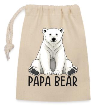 Papa Bear - Verschließbarer Geschenkbeutel aus Baumwolle (14x20cm) - Natur - Vorne