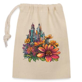 Blooming Skyline Color Explosion - Closable cotton gift bag (14x20cm) - nature - Front