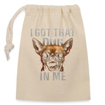 Chihuahua dit de l’humour Une idée de cadeau drôle - Sac cadeau en coton avec cordon (14 x 20 cm) - nature - Devant