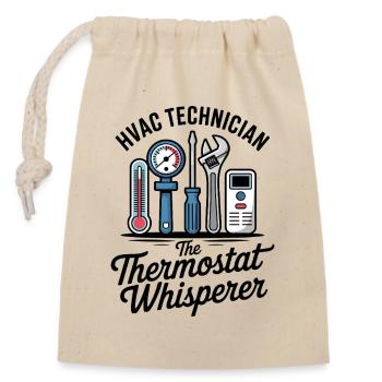 HVAC Technician The Thermostat Whisperer - Closable cotton gift bag (14x20cm) - nature - Front