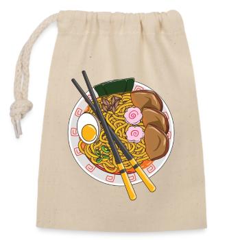Japanische Ramen-Nudel-Schüssel Schweinefleisch-Anime-Foodie-Geschenk - Verschließbarer Geschenkbeutel aus Baumwolle (14x20cm) - Natur - Vorne