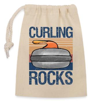 Curling Rocks : cadeau drôle de sports d’hiver - Sac cadeau en coton avec cordon (14 x 20 cm) - nature - Devant