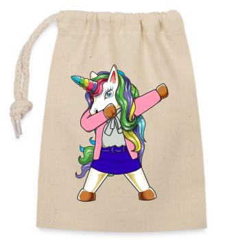 Davant un cadeau drôle d’enseignant licorne - Sac cadeau en coton avec cordon (14 x 20 cm) - nature - Devant