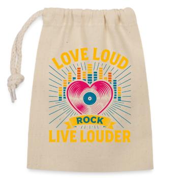 Vinyle Rock Heart, Festival de Chemises Love Loud - Sac cadeau en coton avec cordon (14 x 20 cm) - nature - Devant