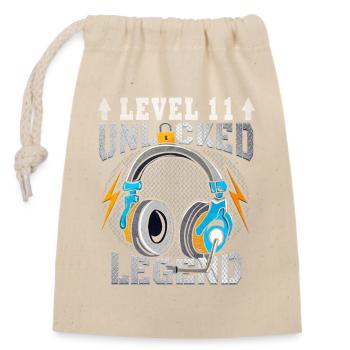 Légende débloquée niveau 11 - Sac cadeau en coton avec cordon (14 x 20 cm) - nature - Devant