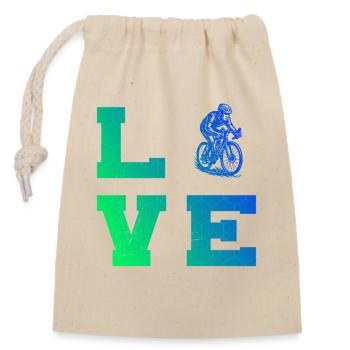 Klare Roadbike Botschaft - Verschließbarer Geschenkbeutel aus Baumwolle (14x20cm) - Natur - Vorne