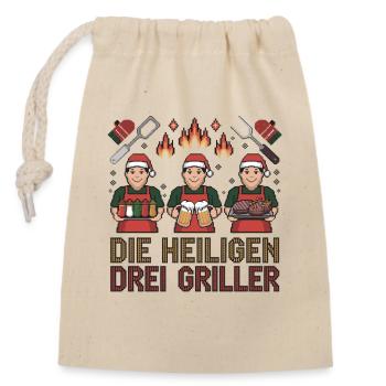 Les Trois Sacrés Grillers : Fun - Sac cadeau en coton avec cordon (14 x 20 cm) - nature - Devant