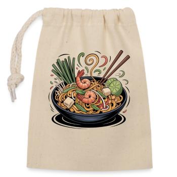 Frühlingsramen mit Shrimp und Limette - Verschließbarer Geschenkbeutel aus Baumwolle (14x20cm) - Natur - Vorne