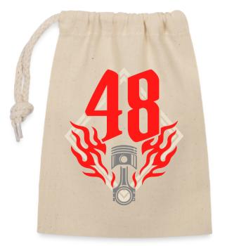 Numéro de course 48 – Passion du sport automobile - Sac cadeau en coton avec cordon (14 x 20 cm) - nature - Devant