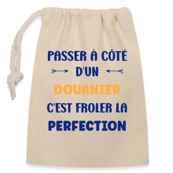 Frôler la perfection avec douanier - Sac cadeau en coton avec cordon (14 x 20 cm) - nature - Devant