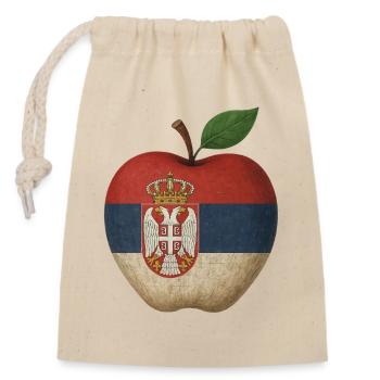 Serbia - Closable cotton gift bag (14x20cm) - nature - Front
