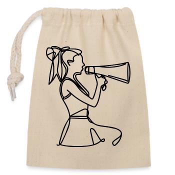 Cheerleader Drawing - Closable cotton gift bag (14x20cm) - nature - Front