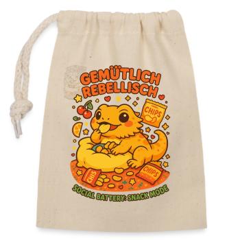 Cozy Rebellious Shirt, Snack Fashion - Closable cotton gift bag (14x20cm) - nature - Front