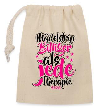 Girls' Trip 2026 Girls' Trip Girls' Tour Girls' Trip - Closable cotton gift bag (14x20cm) - nature - Front