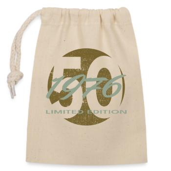 50e anniversaire 1976 cadeau pour hommes et femmes - Sac cadeau en coton avec cordon (14 x 20 cm) - nature - Devant