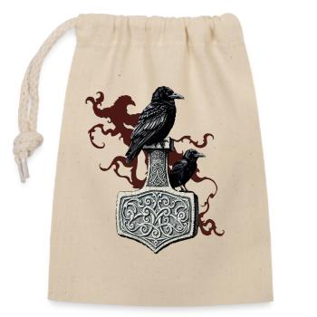 Légende viking viking marin Odin Raven Fighter - Sac cadeau en coton avec cordon (14 x 20 cm) - nature - Devant