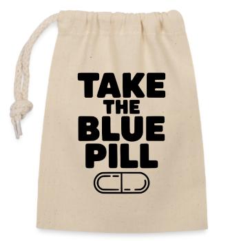 Take the Blue Pill - Closable cotton gift bag (14x20cm) - nature - Front
