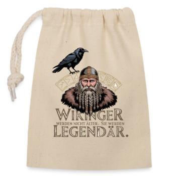 Légende viking viking marin Odin Raven Fighter - Sac cadeau en coton avec cordon (14 x 20 cm) - nature - Devant