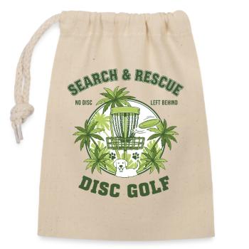 Recherche et sauvetage : aucun disque laissé derrière Disc golf - Sac cadeau en coton avec cordon (14 x 20 cm) - nature - Devant