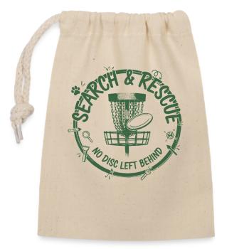 Recherche et sauvetage : aucun disque laissé derrière Disc golf - Sac cadeau en coton avec cordon (14 x 20 cm) - nature - Devant