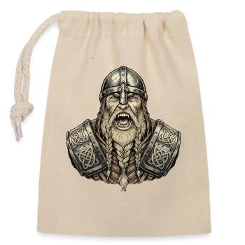 Légende viking viking marin Odin Raven Fighter - Sac cadeau en coton avec cordon (14 x 20 cm) - nature - Devant