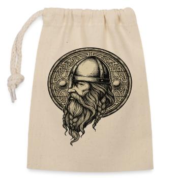 Légende viking viking marin Odin Raven Fighter - Sac cadeau en coton avec cordon (14 x 20 cm) - nature - Devant