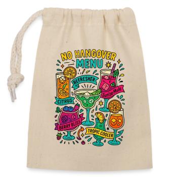 Pas de menu hangar, carte mocktail - Sac cadeau en coton avec cordon (14 x 20 cm) - nature - Devant