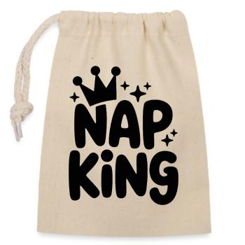 Nap King: königliche Ruhe - Verschließbarer Geschenkbeutel aus Baumwolle (14x20cm) - Natur - Vorne