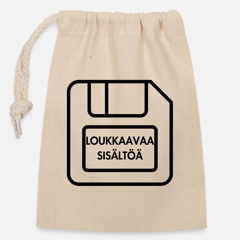 Offensive content - Closable cotton gift bag (14x20cm) - nature