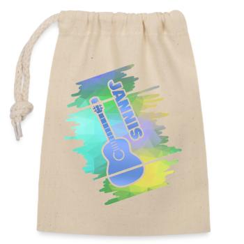 Gift for Jannis - Closable cotton gift bag (14x20cm) - nature - Front