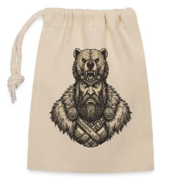 Légende viking viking marin Odin Raven Fighter - Sac cadeau en coton avec cordon (14 x 20 cm) - nature - Devant
