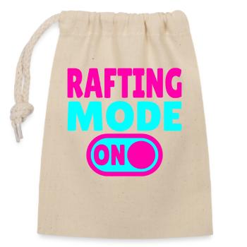 Rafting Mode ON – Whitewater in a rubber dinghy - Closable cotton gift bag (14x20cm) - nature - Front