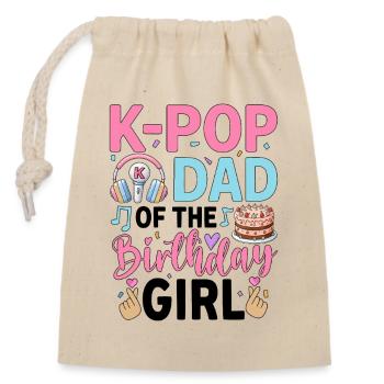 K-Pop Papa de la Fille d’Anniversaire - Sac cadeau en coton avec cordon (14 x 20 cm) - nature - Devant