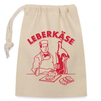 Lustiger Metzger Leberkäse Bayrischer Döner - Verschließbarer Geschenkbeutel aus Baumwolle (14x20cm) - Natur - Vorne