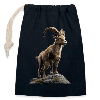 Steinbock Ziege Alpensteinbock Capricorn Ziegen - Verschließbarer Geschenkbeutel aus Baumwolle (14x20cm) - Navy - Vorne