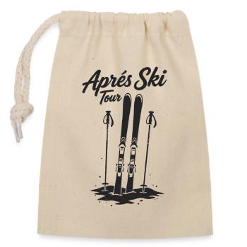 Après-ski tour Skiing Winter holiday Group - Closable cotton gift bag (14x20cm) - nature - Front