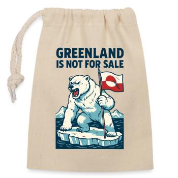 Le Groenland n’est pas à vendre - Sac cadeau en coton avec cordon (14 x 20 cm) - nature - Devant